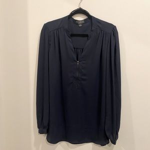 Navy Blue Blouse Top with Zipper - Size 2X